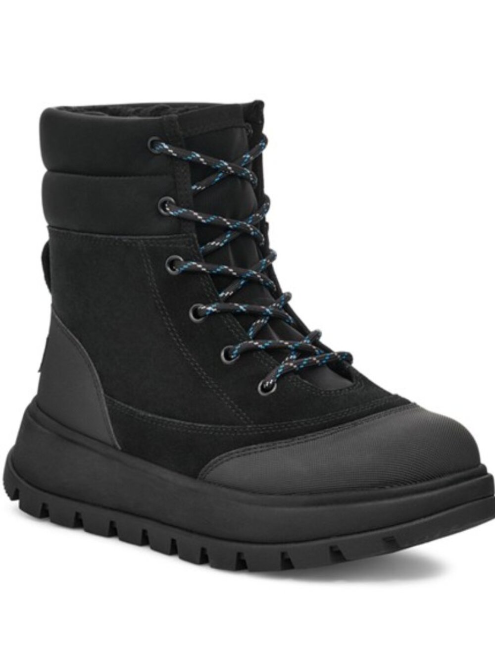 Koolaburra by UGG Deza Hybrid Boots Suede Faux Fur Lace Up Booties Black Size 7